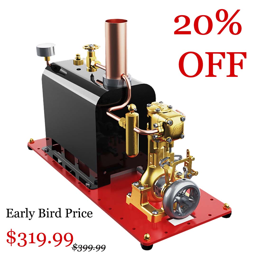 RW-BL1K DIY Live Steam Engine Boiler Model Kits Build Your Own Working Steam Engine Full Sets