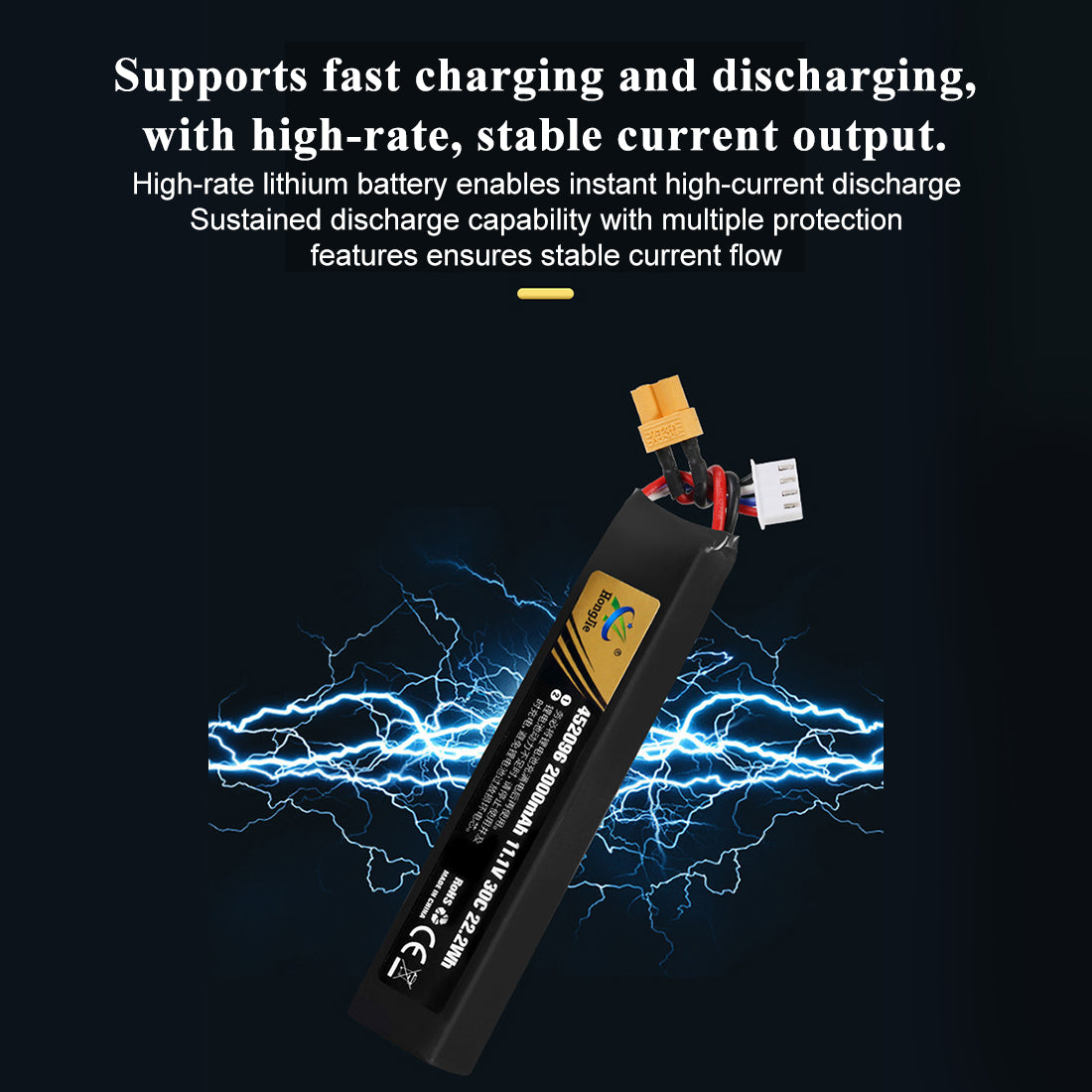 2000mAh 11.1V 30C 22.2Wh 3S LiPo Battery for TOYAN L2 L4 V8 Engine Models
