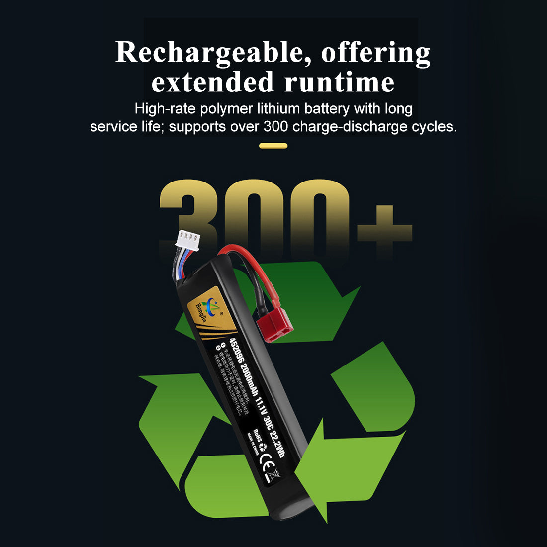 2000mAh 11.1V 30C 22.2Wh 3S LiPo Battery for TOYAN L2 L4 V8 Engine Models