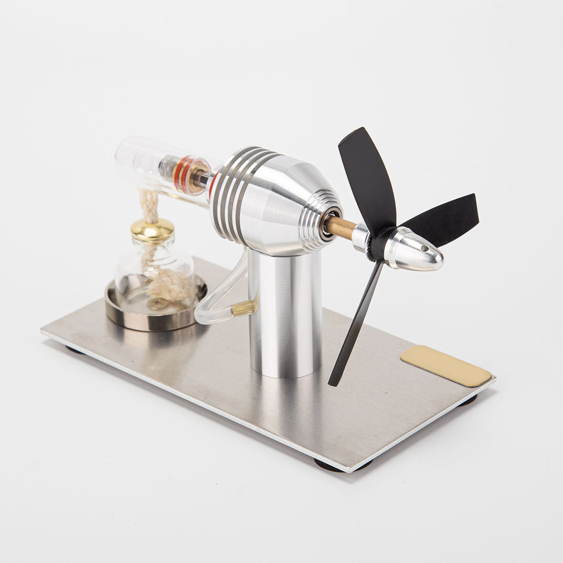 Single Cylinder Sterling Engine Model with 3-Blade Fan Science Experiment Stem Toy - stirlingkit