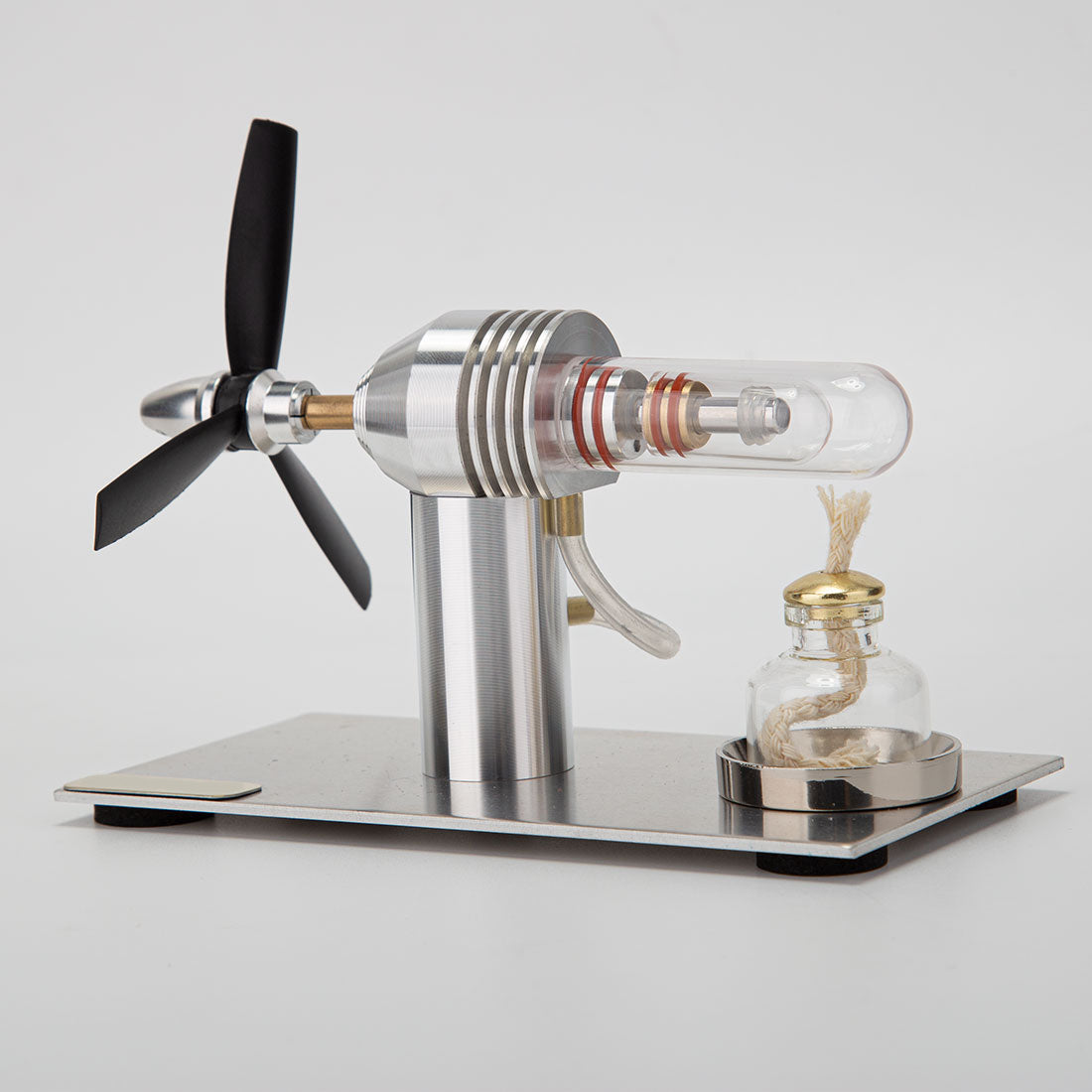 Single Cylinder Sterling Engine Model with 3-Blade Fan Science Experiment Stem Toy - stirlingkit