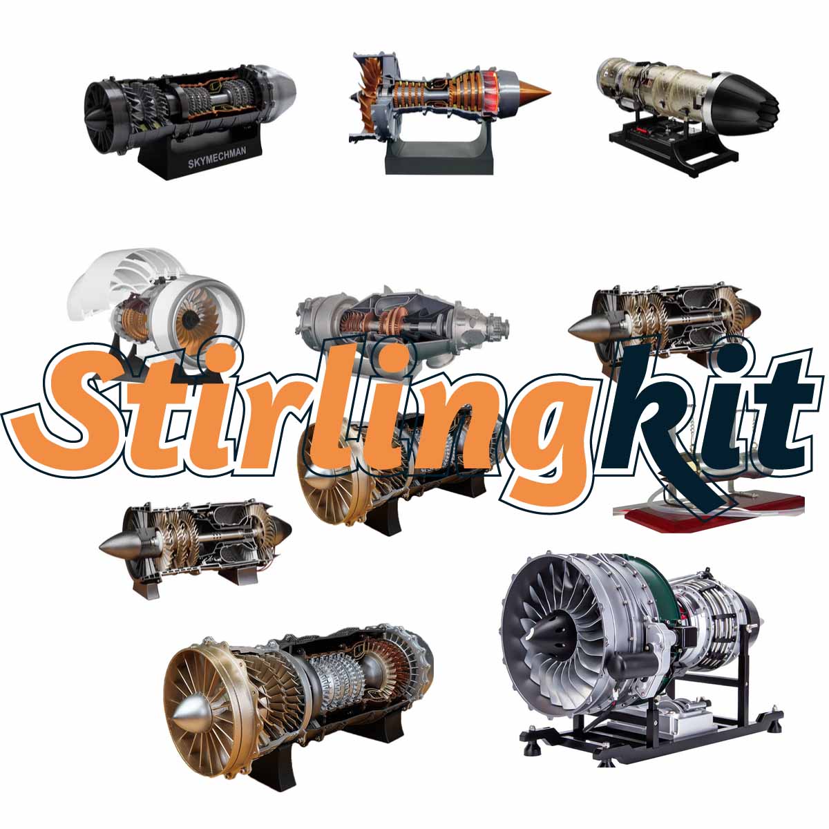 Stirlingkit 2pcs Lucky Box Mystery Box Turbofan Engine Kits - stirlingkit