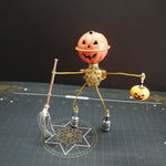 2pcs/set Steampunk Brass Pumpkin Spider Scarecrow 3D Metal Model Kits for Halloween - stirlingkit