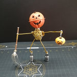 2pcs/set Steampunk Brass Pumpkin Spider Scarecrow 3D Metal Model Kits for Halloween - stirlingkit