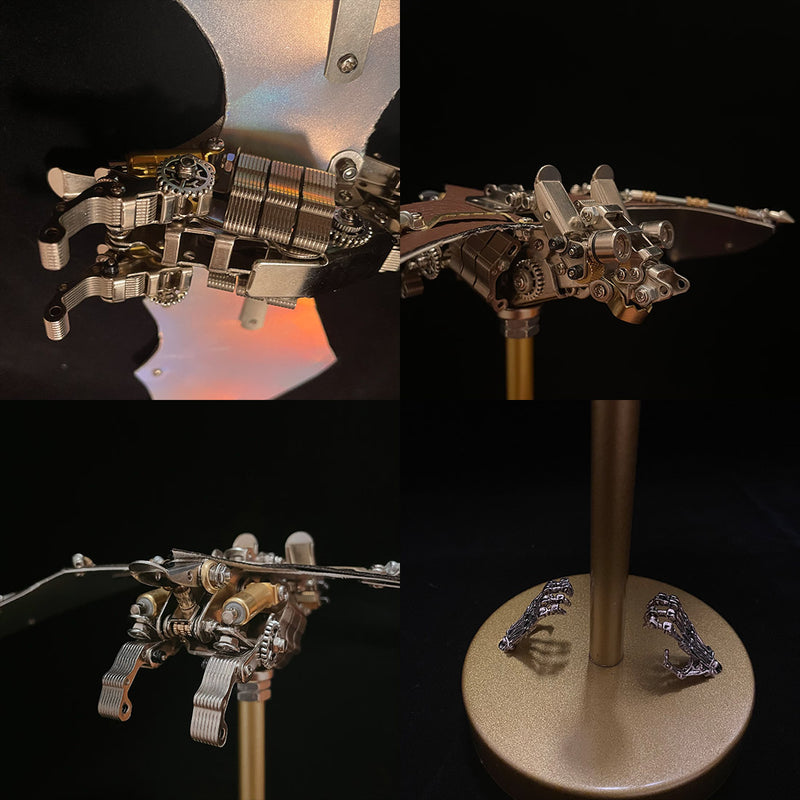 3D Mechanical LED Bat Steampunk Creepy Metal Model Kits - stirlingkit