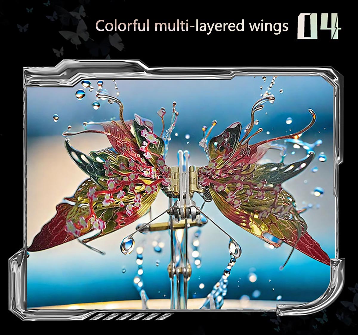 3D Metal Mechanical Kinetic Butterfly Assembly Model Building Kit with Transmission - stirlingkit