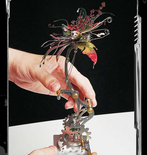 3D Metal Mechanical Kinetic Butterfly Assembly Model Building Kit with Transmission - stirlingkit