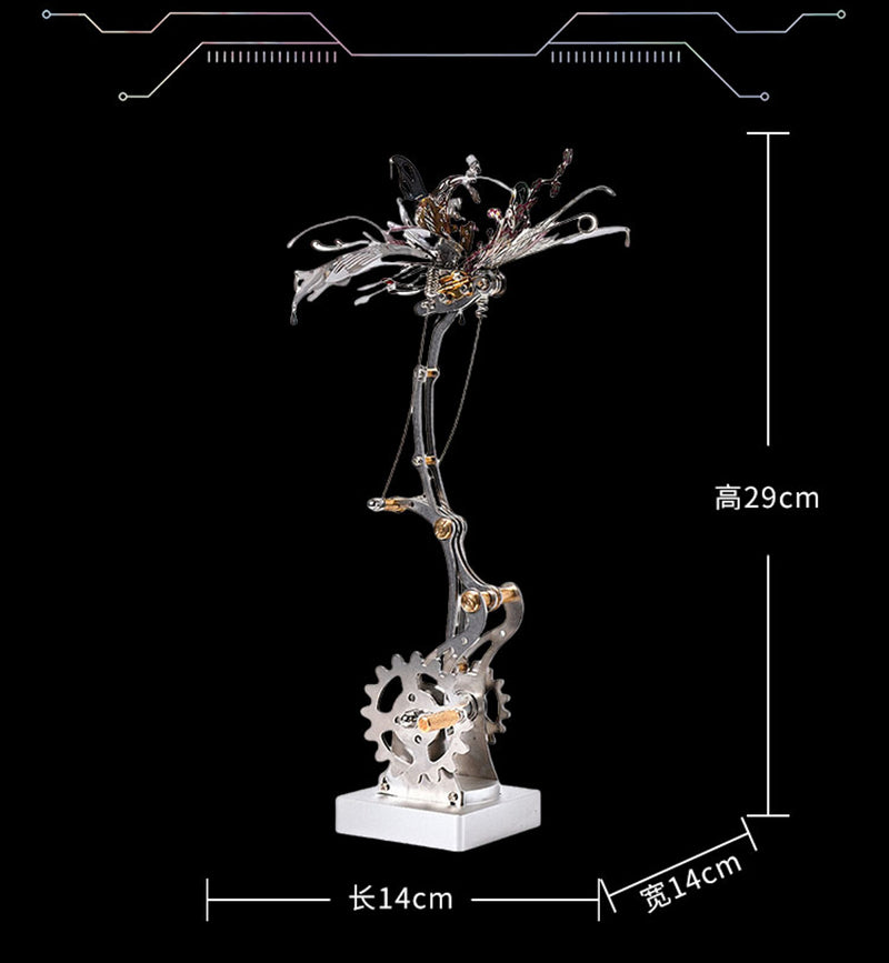 3D Metal Mechanical Kinetic Butterfly Assembly Model Building Kit with Transmission - stirlingkit