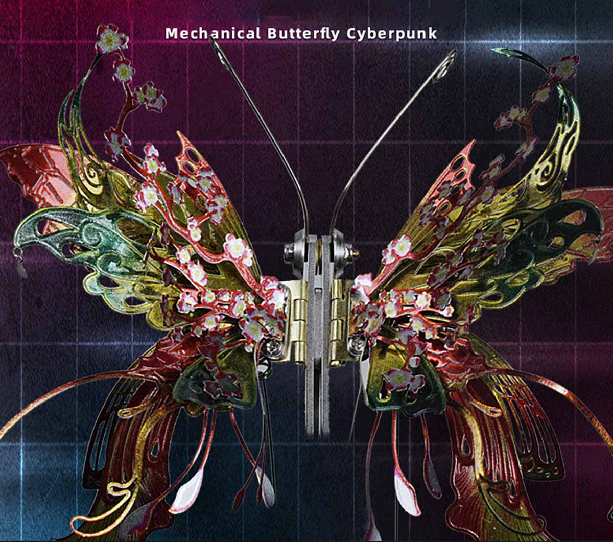 3D Metal Mechanical Kinetic Butterfly Assembly Model Building Kit with Transmission - stirlingkit
