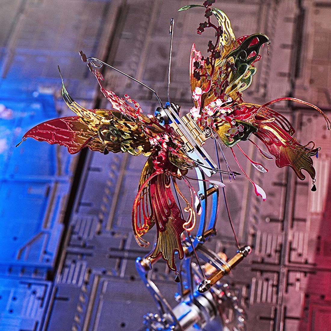 3D Metal Mechanical Kinetic Butterfly Assembly Model Building Kit with Transmission - stirlingkit