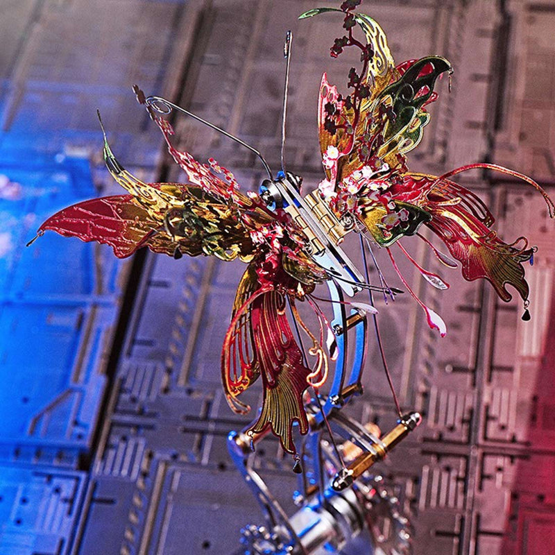 3D Metal Mechanical Kinetic Butterfly Assembly Model Building Kit with Transmission - stirlingkit