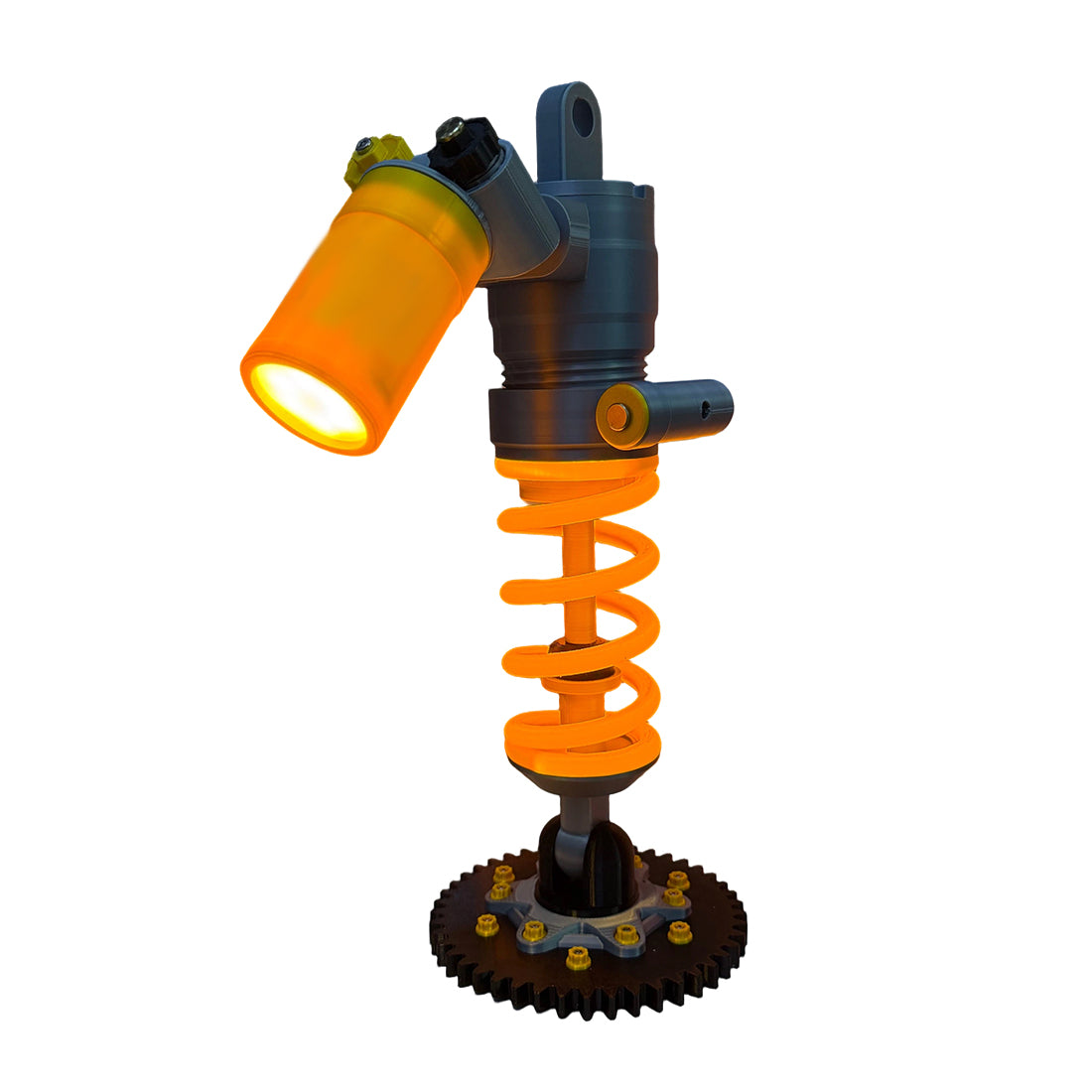 3D Printed Glowing Coilover Desk Lamp - Elastic Suspension Table Decor - stirlingkit