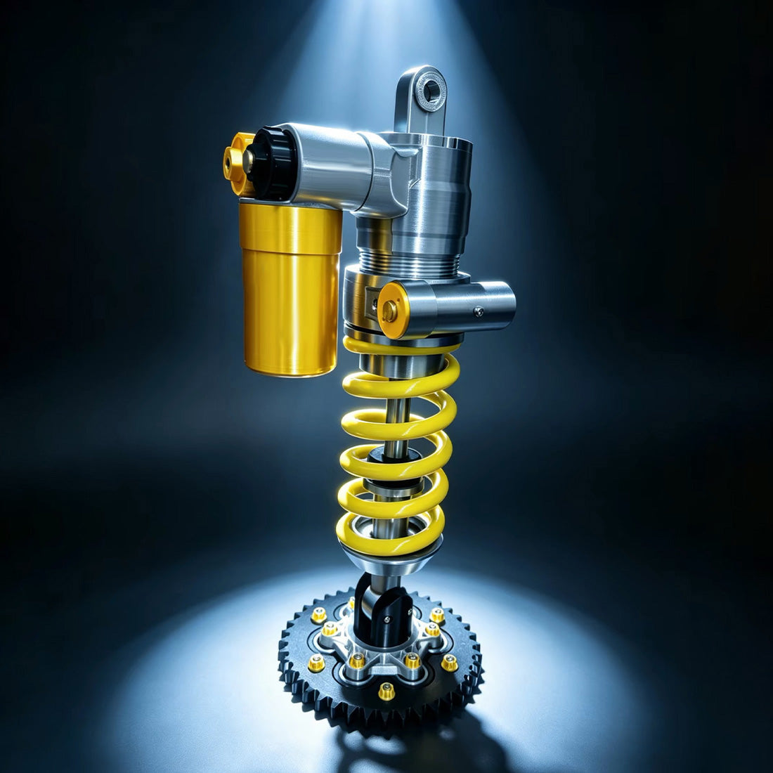 3D Printed Glowing Coilover Desk Lamp - Elastic Suspension Table Decor - stirlingkit