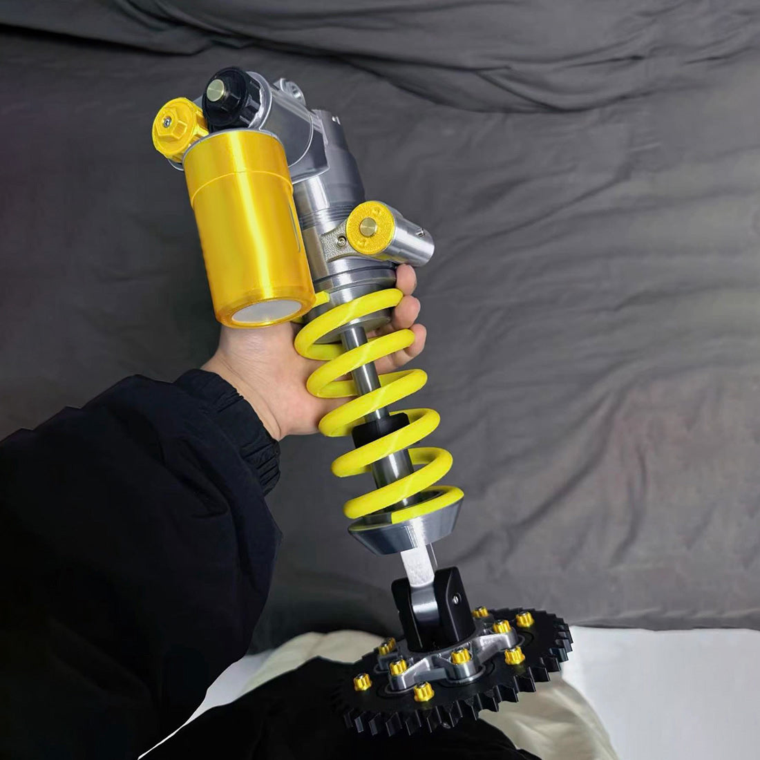 3D Printed Glowing Coilover Desk Lamp - Elastic Suspension Table Decor - stirlingkit