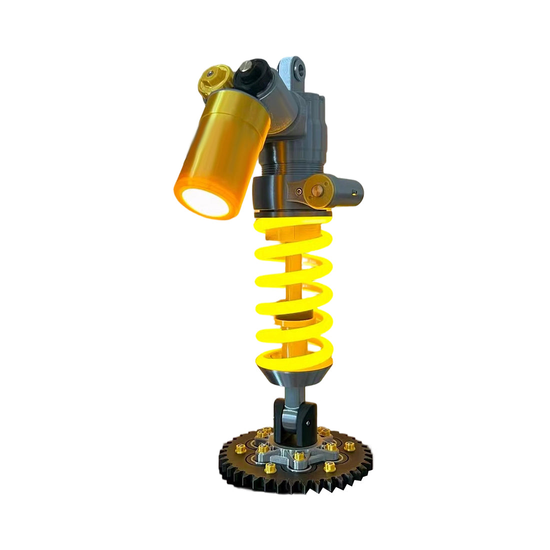 3D Printed Glowing Coilover Desk Lamp - Elastic Suspension Table Decor - stirlingkit