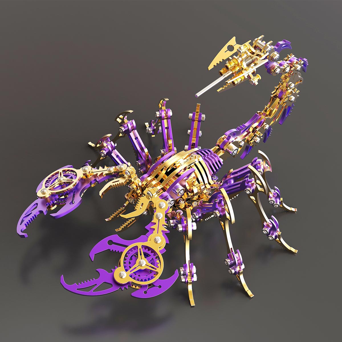 Black & Golden 3D Stainless Steek DIY Scorpion Metal Model Kits - stirlingkit