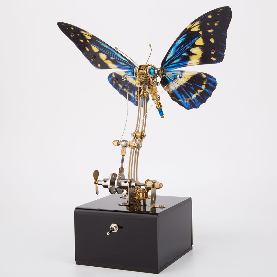 3D Steampunk Kinetic Butterfly Metal Art Sculpture Kits Automata Music Box - stirlingkit