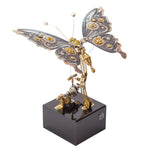 3D Steampunk Kinetic Butterfly Metal Art Sculpture Kits Automata Music Box - stirlingkit