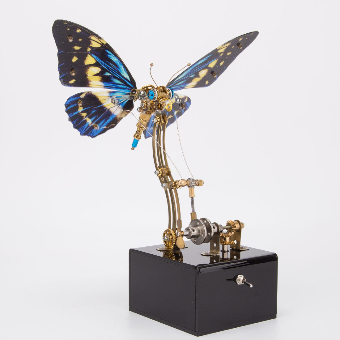 3D Steampunk Kinetic Butterfly Metal Art Sculpture Kits Automata Music Box - stirlingkit