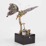 3D Steampunk Kinetic Butterfly Metal Art Sculpture Kits Automata Music Box - stirlingkit