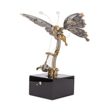 3D Steampunk Kinetic Butterfly Metal Art Sculpture Kits Automata Music Box - stirlingkit