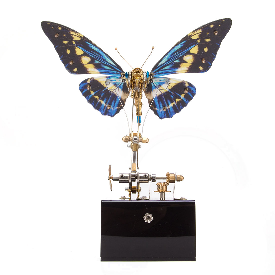 3D Steampunk Kinetic Butterfly Metal Art Sculpture Kits Automata Music Box - stirlingkit