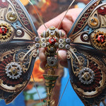 3D Steampunk Kinetic Butterfly Metal Art Sculpture Kits Automata Music Box - stirlingkit