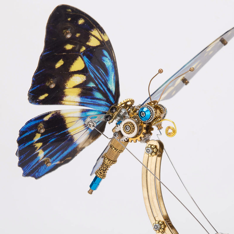 3D Steampunk Kinetic Butterfly Metal Art Sculpture Kits Automata Music Box - stirlingkit