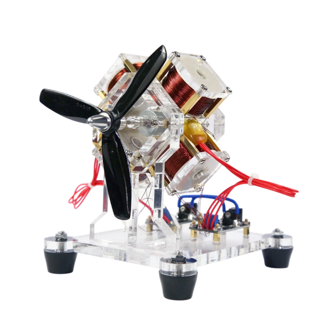 4-Coil Brushless Hall  Electromagnetic Motor Model STEM Science Toy 3000 RPM