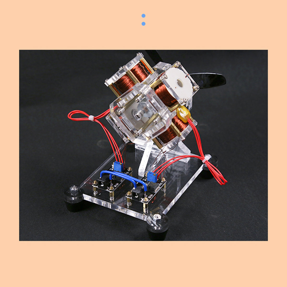 4-Coil Brushless Hall  Electromagnetic Motor Model STEM Science Toy 3000 RPM