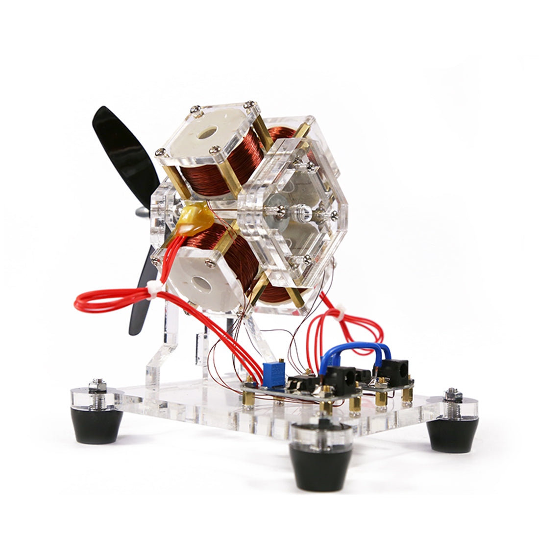 4-Coil Brushless Hall  Electromagnetic Motor Model STEM Science Toy 3000 RPM