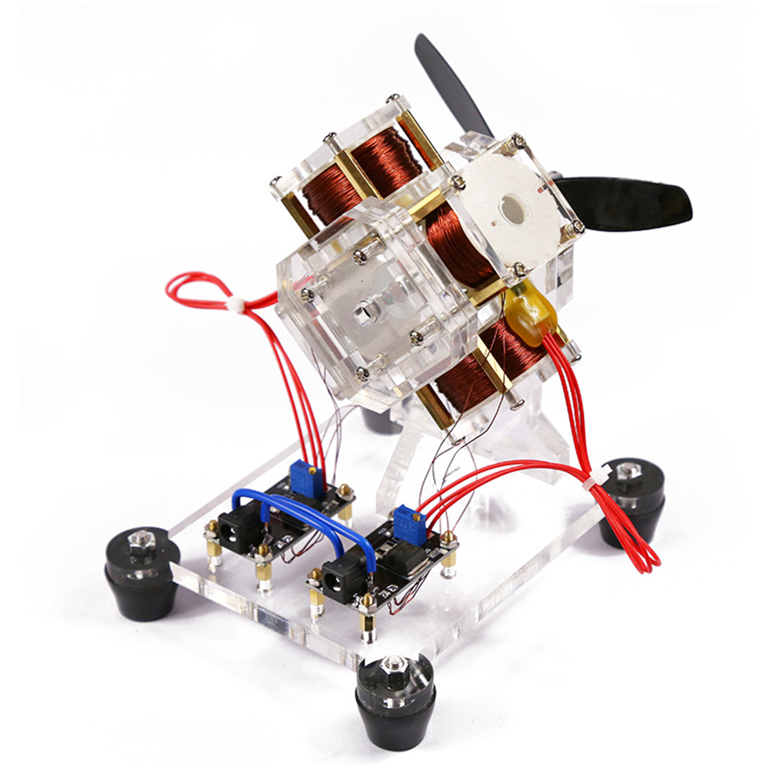 4-Coil Brushless Hall  Electromagnetic Motor Model STEM Science Toy 3000 RPM