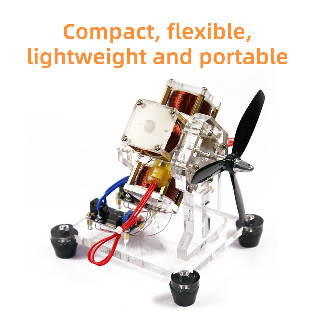 4-Coil Brushless Hall  Electromagnetic Motor Model STEM Science Toy 3000 RPM