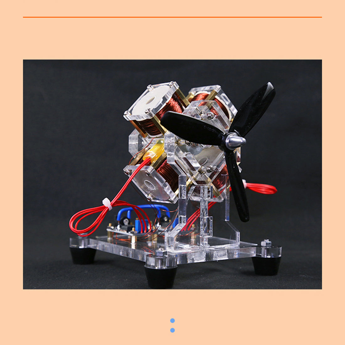 4-Coil Brushless Hall  Electromagnetic Motor Model STEM Science Toy 3000 RPM
