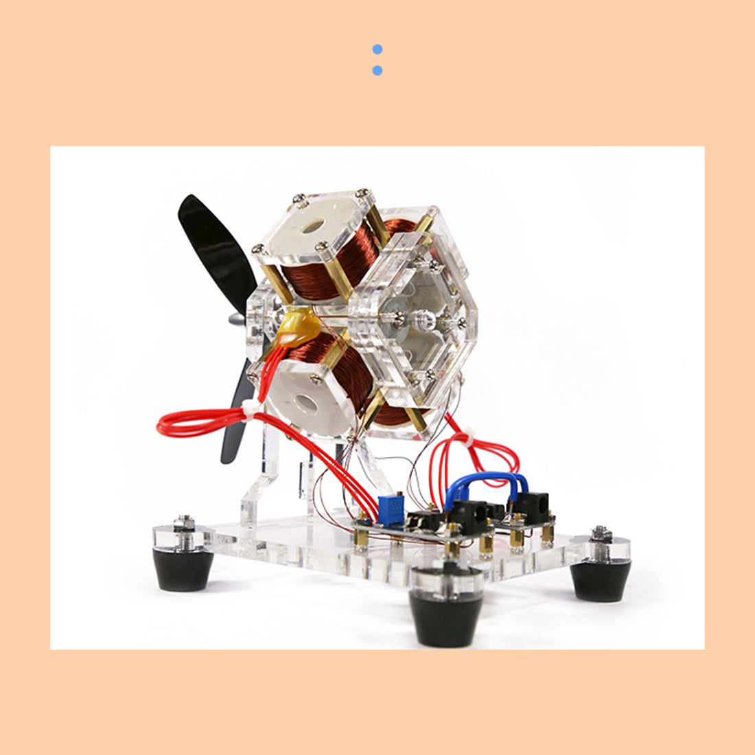 4-Coil Brushless Hall  Electromagnetic Motor Model STEM Science Toy 3000 RPM
