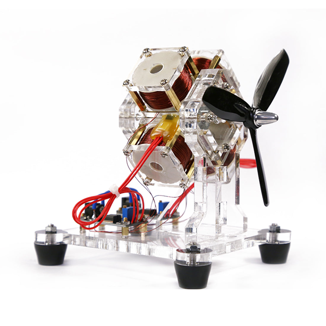 4-Coil Brushless Hall  Electromagnetic Motor Model STEM Science Toy 3000 RPM