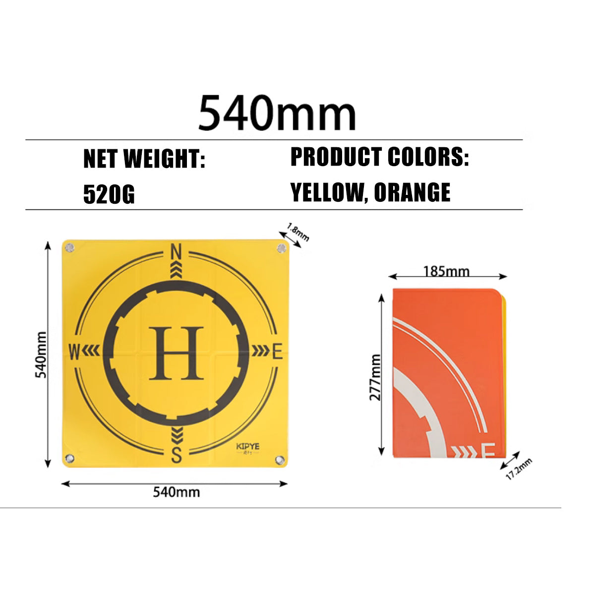 54cm / 110cm Foldable Reversible Helipad for RC Helicopters (Under 250 & 500 Size) - stirlingkit