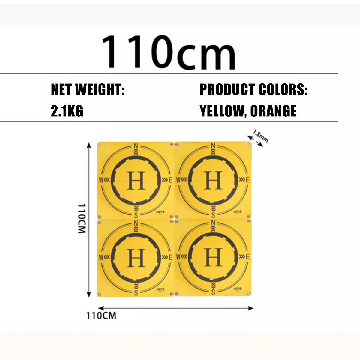 54cm / 110cm Foldable Reversible Helipad for RC Helicopters (Under 250 & 500 Size)