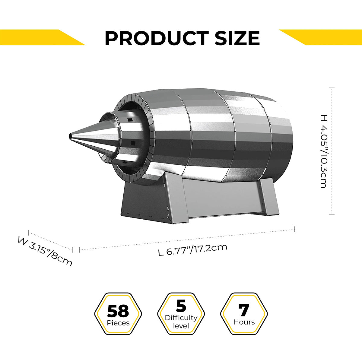 57pcs 3D Mechanical Rotating Turbine Jet Engine Model Kit -Air Force