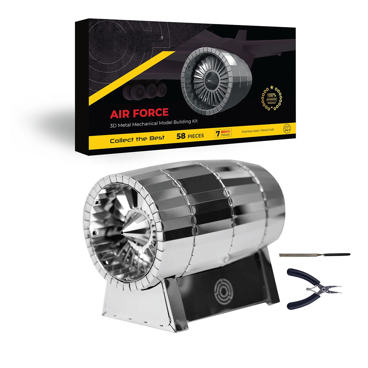 57pcs 3D Mechanical Rotating Turbine Jet Engine Model Kit -Air Force - stirlingkit