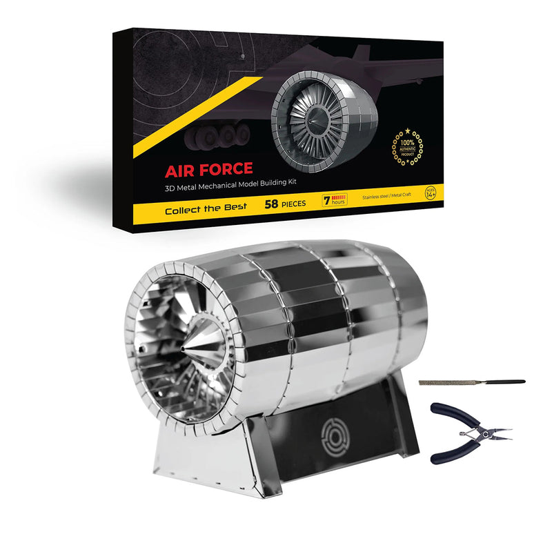 57pcs 3D Mechanical Rotating Turbine Jet Engine Model Kit -Air Force