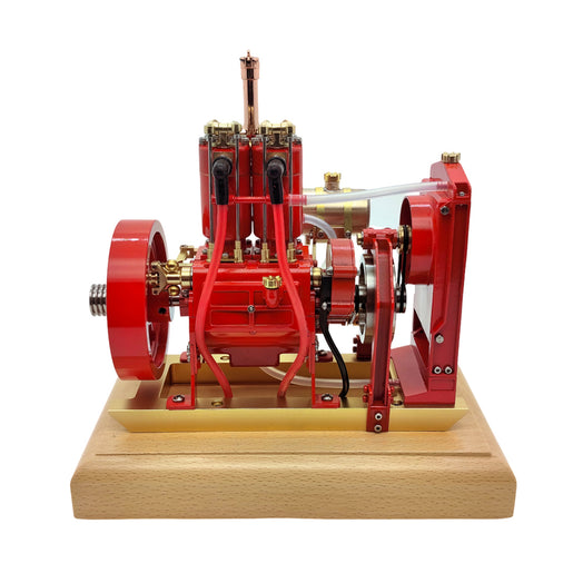 H74 5cc 4-Stroke 2-Cylinder Water Cooled Gasoline Internal Combustion Engine Model - stirlingkit
