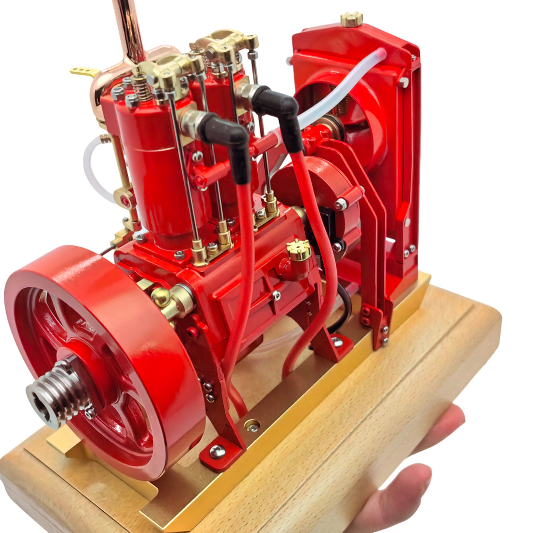 H74 5cc 4-Stroke 2-Cylinder Water Cooled Gasoline Internal Combustion Engine Model - stirlingkit