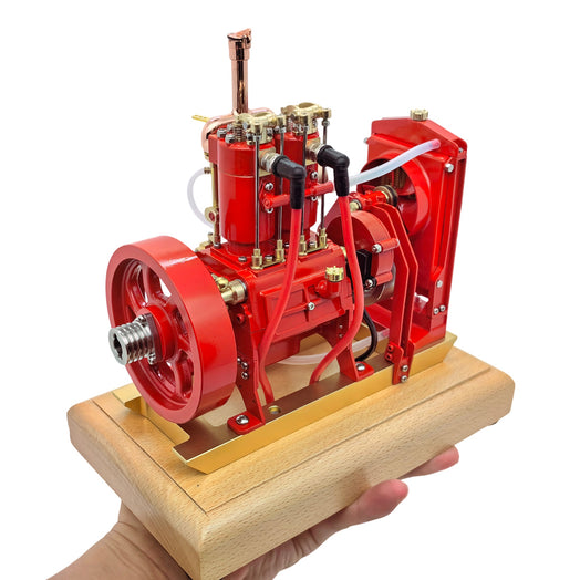 H74 5cc 4-Stroke 2-Cylinder Water Cooled Gasoline Internal Combustion Engine Model - stirlingkit