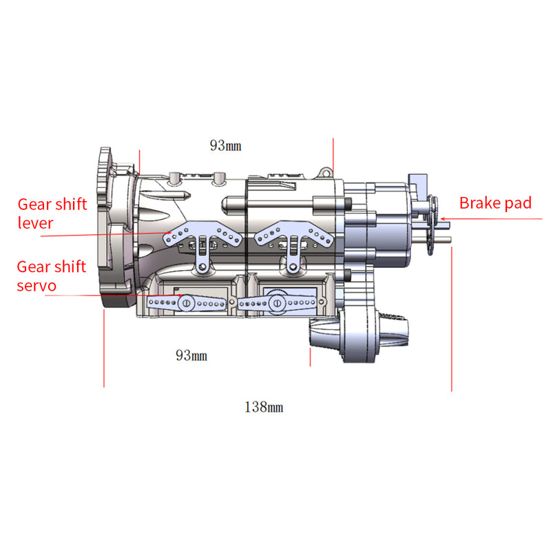 6-Speed Transmission with High/Low Range for CISON V8 Engine Model Kits