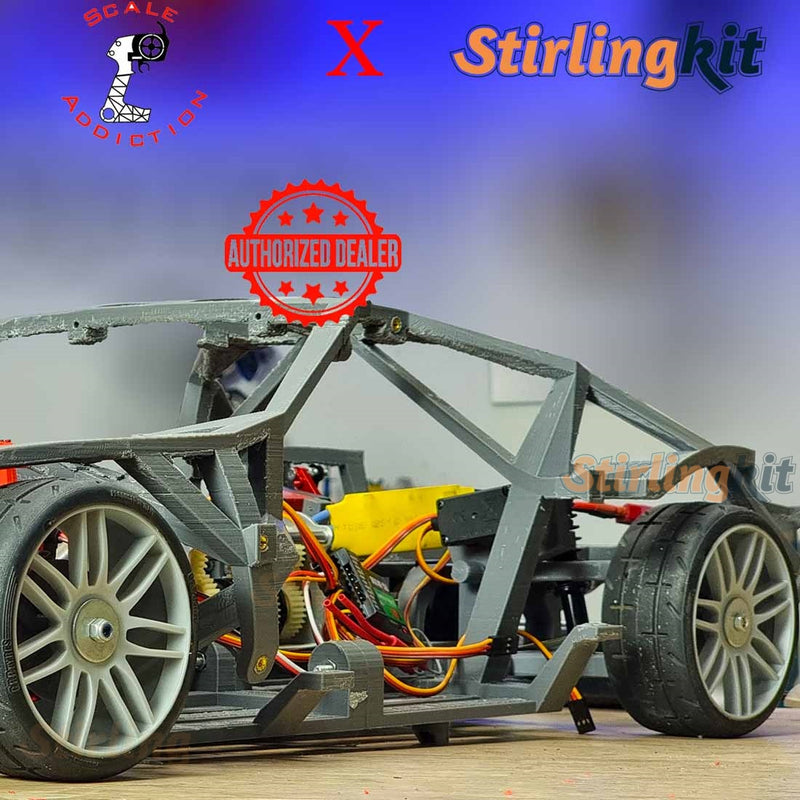 8th Scale Supra RC Sports Car for Semto 2 Cylinder Engine Model Project Officially Authorized by Scale Addiction - stirlingkit