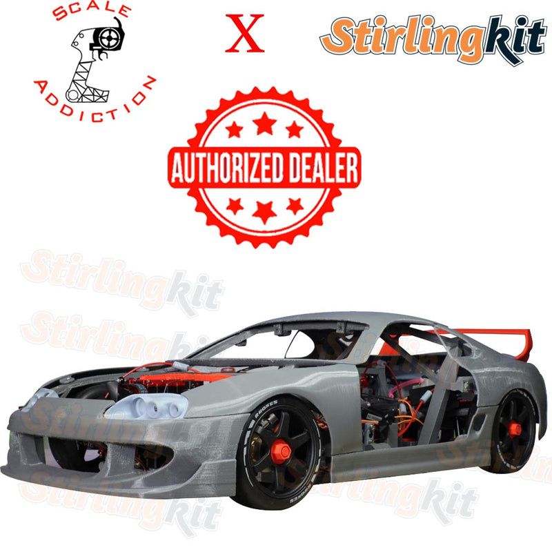 8th Scale Supra RC Sports Car for Semto 2 Cylinder Engine Model Project Officially Authorized by Scale Addiction - stirlingkit