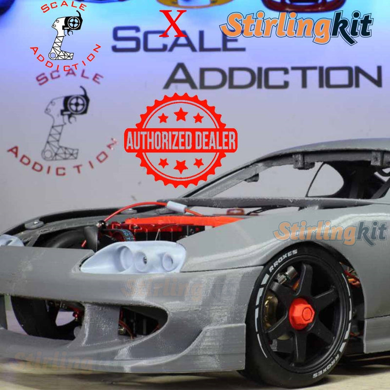 8th Scale Supra RC Sports Car for Semto 2 Cylinder Engine Model Project Officially Authorized by Scale Addiction - stirlingkit