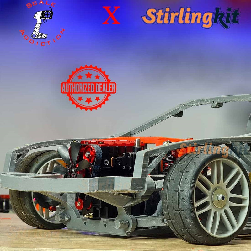 8th Scale Supra RC Sports Car for Semto 2 Cylinder Engine Model Project Officially Authorized by Scale Addiction - stirlingkit