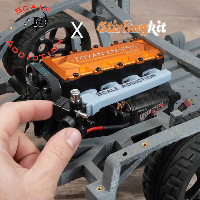8th Scale Supra RC Sports Car for TOYAN FS-L400 Inline 4 Cylinder Engine Model Project Officially Authorized by Scale Addiction - stirlingkit
